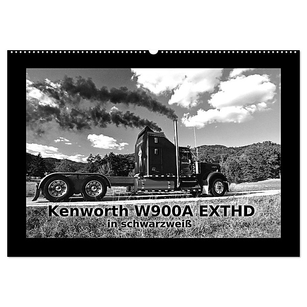 Kenworth W900A EXTHD - in schwarzweiß (Wandkalender 2024 DIN A2 quer), CALVENDO Monatskalender, Ingo Laue