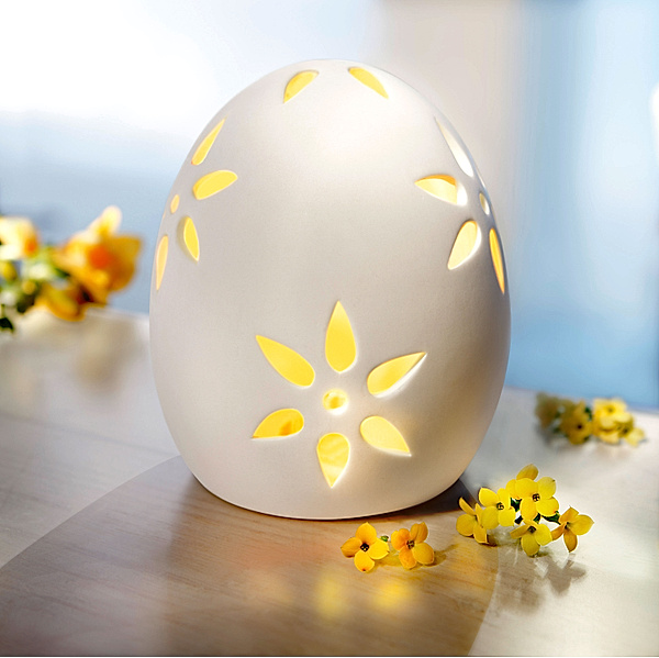 Keramik-Ei, mit LED-Beleuchtung