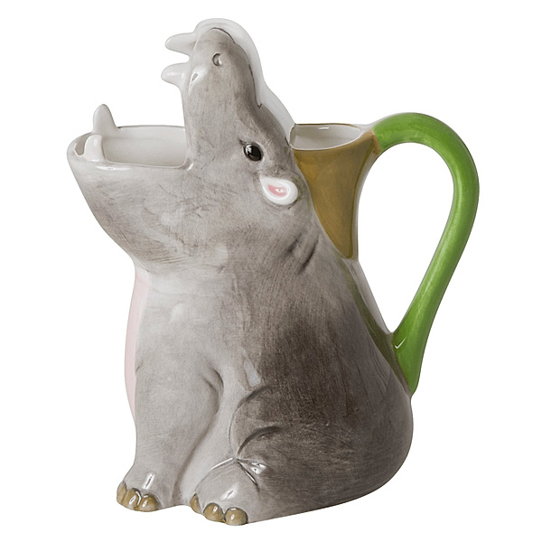 rice Keramik-Vase HIPPO in grau