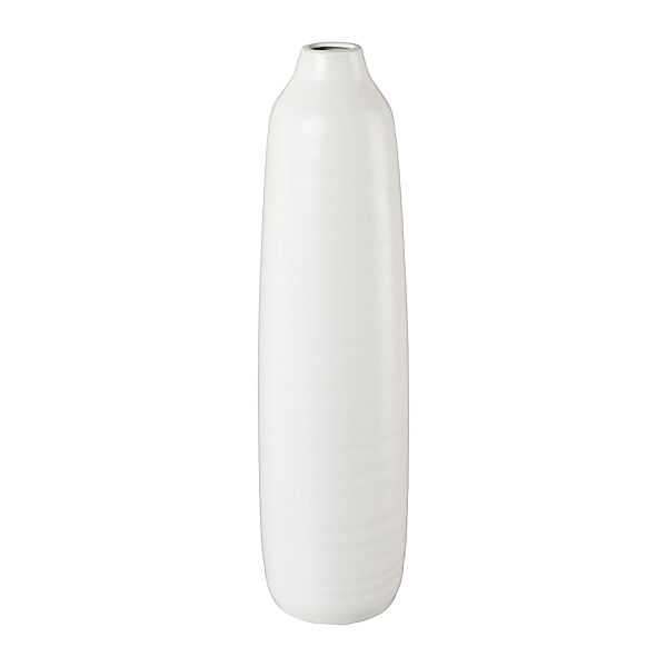 Keramik Vase PRESENCE, 11x11x40 cm (Farbe: weiss)