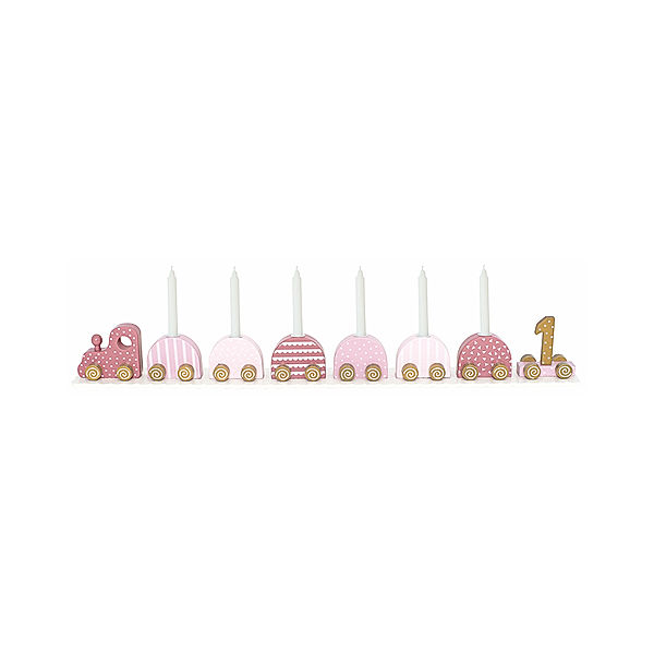 JaBaDaBaDo Kerzenhalter HAPPY BIRTHDAY TRAIN 11-teilig in rosa