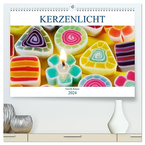 Kerzenlicht (hochwertiger Premium Wandkalender 2024 DIN A2 quer), Kunstdruck in Hochglanz, Gisela Kruse