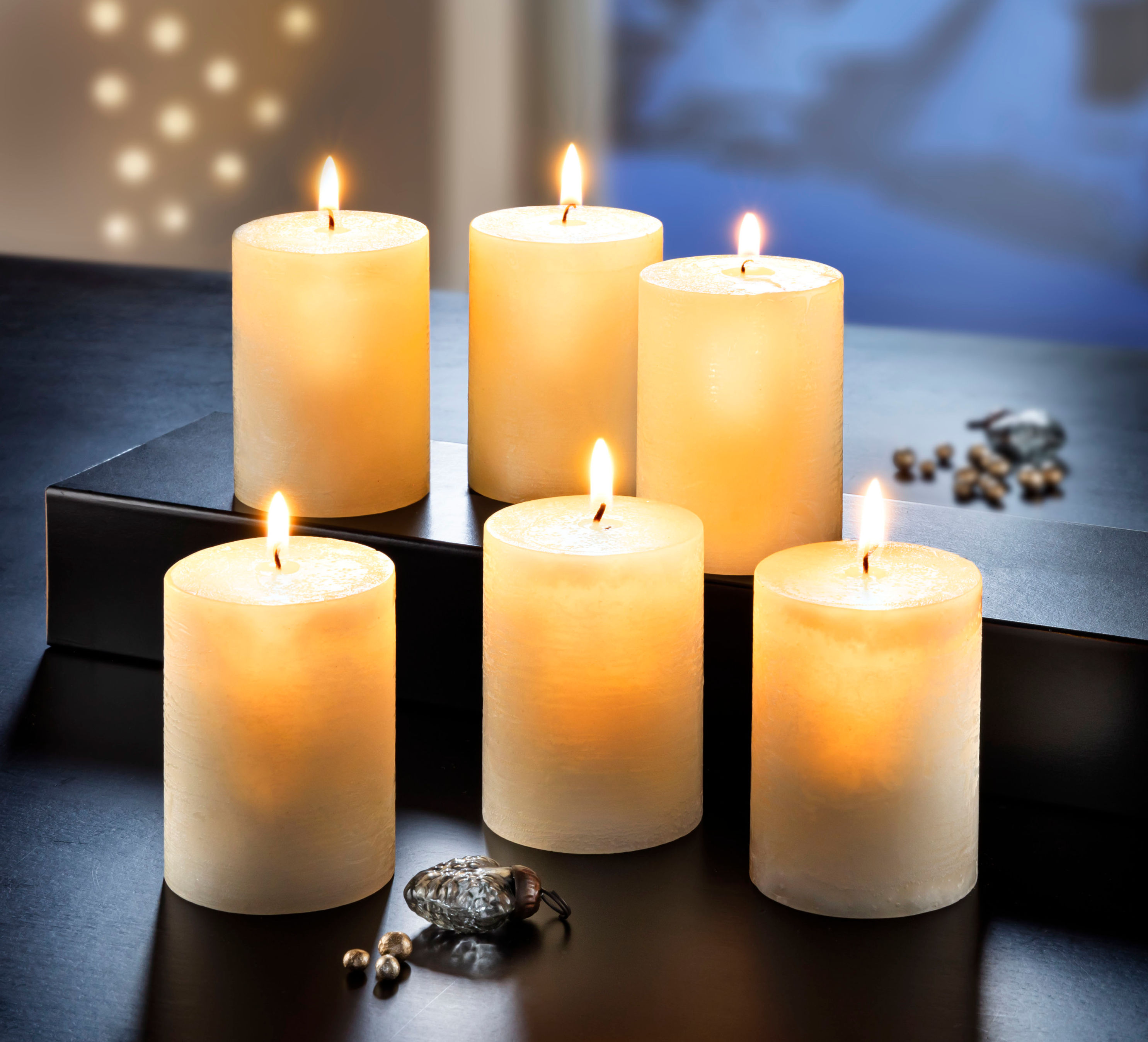 Kerzenset Ivory Elfenbein, 6er-Set, 6 cm Durchmesser | Weltbild.ch
