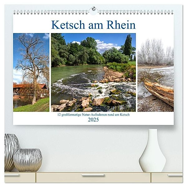 Ketsch am Rhein (hochwertiger Premium Wandkalender 2025 DIN A2 quer), Kunstdruck in Hochglanz, Calvendo, Thorsten Assfalg