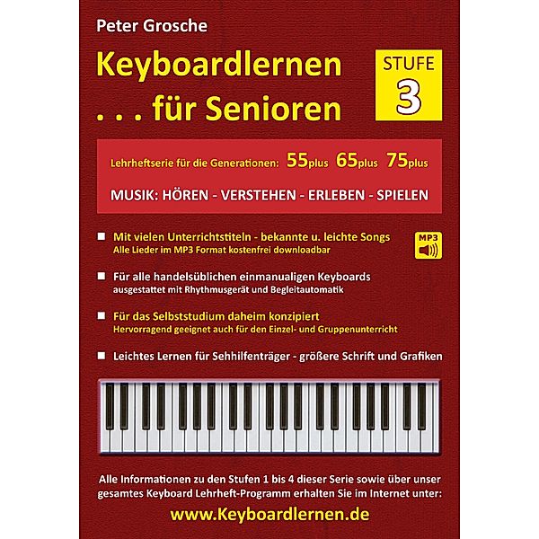 Keyboardlernen für Senioren (Stufe 3) / Keyboardlernen für Senioren Bd.3, Peter Grosche