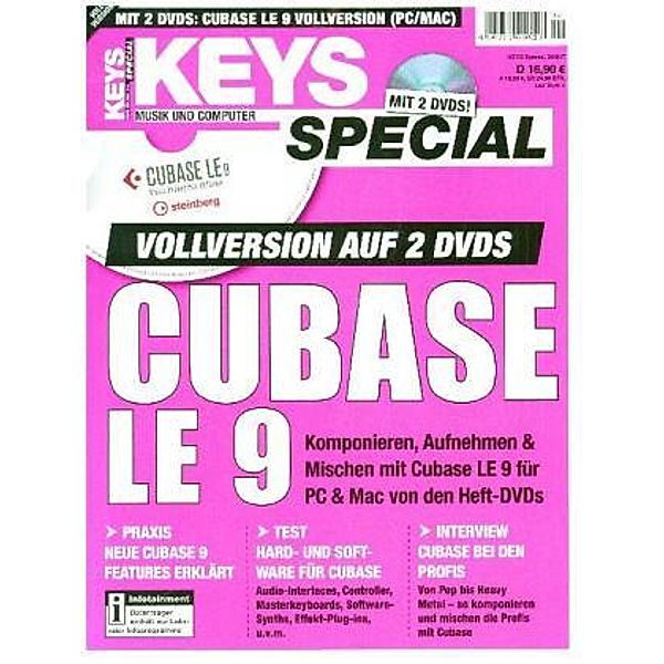 Keys Special Cubase LE 9 Vollversion, m. 2 DVD-ROMs