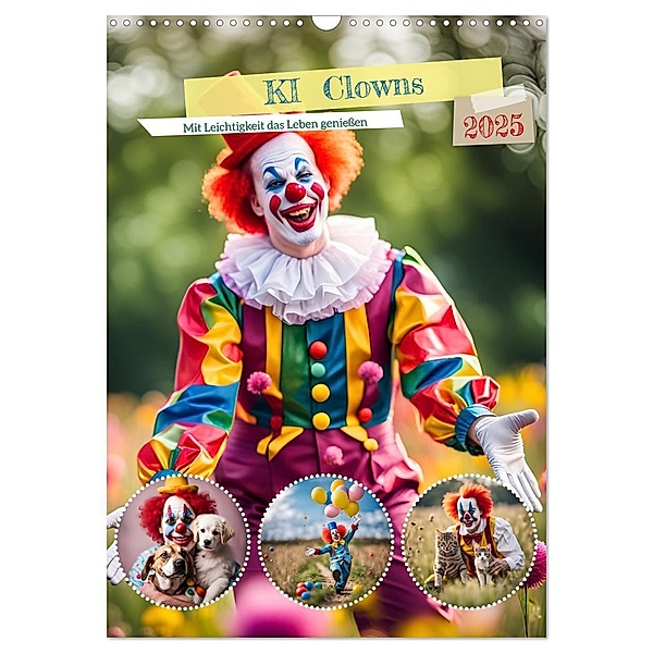 KI Clowns Mit Leichtigkeit das Leben geniessen (Wandkalender 2025 DIN A3 hoch), CALVENDO Monatskalender, Calvendo, Claudia Schimmack