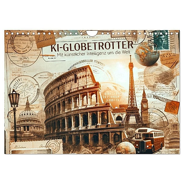 KI-Globetrotter: Mit künstlicher Intelligenz um die Welt (Wandkalender 2025 DIN A4 quer), CALVENDO Monatskalender, Calvendo, artefacti