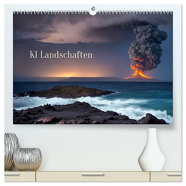 KI Landschaften (hochwertiger Premium Wandkalender 2025 DIN A2 quer), Kunstdruck in Hochglanz, Calvendo, Dirk rosin