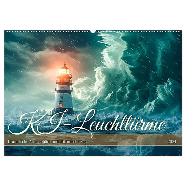 KI-Leuchttürme (Wandkalender 2024 DIN A2 quer), CALVENDO Monatskalender, Steffen Gierok-Latniak