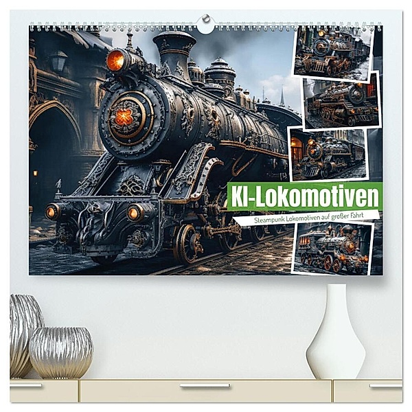 KI-Lokomotiven (hochwertiger Premium Wandkalender 2024 DIN A2 quer), Kunstdruck in Hochglanz, Steffen Gierok-Latniak