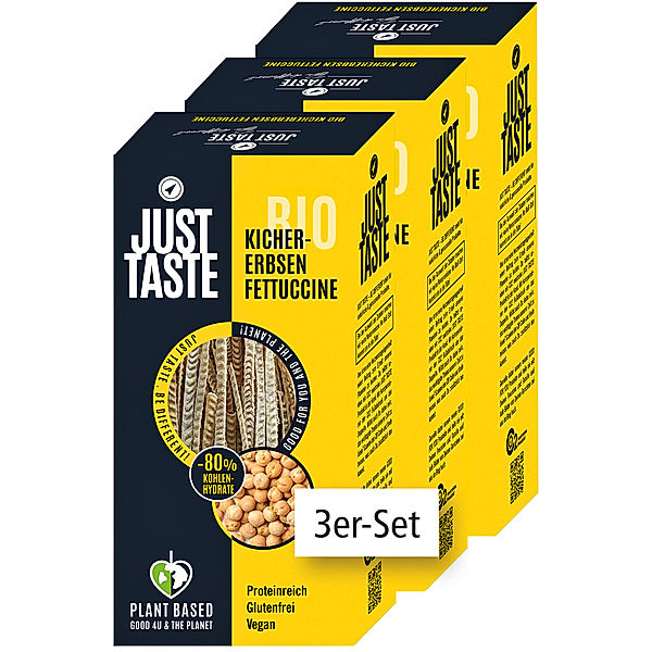 Kichererbsen Fettuccine Bio von Just Taste, 3 Stück (3 x 250 g)