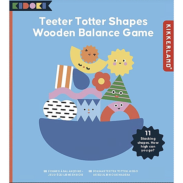 Kikkerland Europe Kidoki - Teeter Totter Shapes Wood Balance Game (Spiel), Teeter Totter Shapes Wood Balance Game (Spiel)
