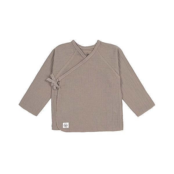 Lässig Kimono-Wickelshirt COZY MUSLIN in taupe