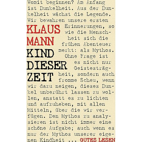 Kind dieser Zeit, Klaus Mann