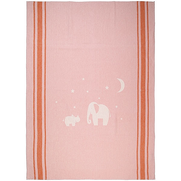 David Fussenegger Kinder-Baumwolldecke ELEFANT (100x140) in rosa