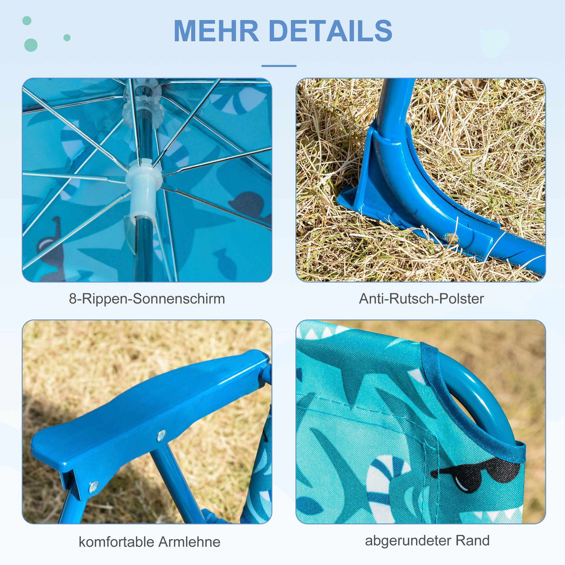 Kinder-Campingstuhl mit Sonnenschirm Farbe: blau | Weltbild.de