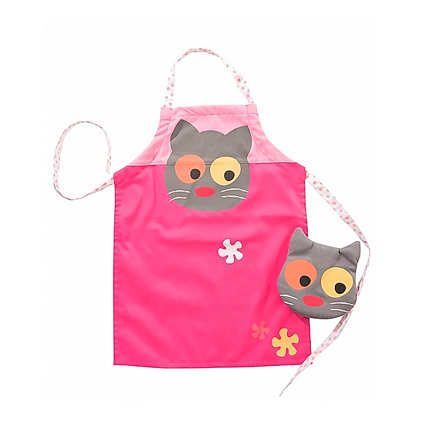 Egmont Toys Kinder-Kochschürze FLOWER CAT mit Handschuh in pink/grau