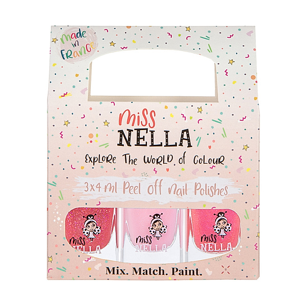 Miss Nella Kinder-Nagellack-Set PINK GLITTER ATTACK (3X4ml)