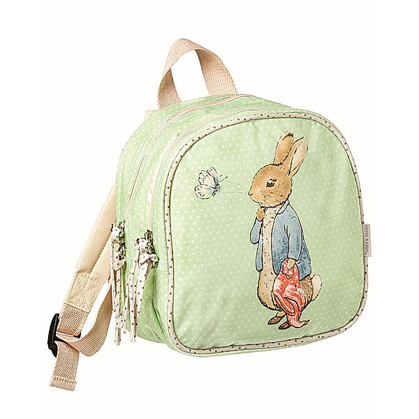 Petit jour Kinder-Rucksack PETER HASE – KLEIN (20x21x10) gepunktet in grün