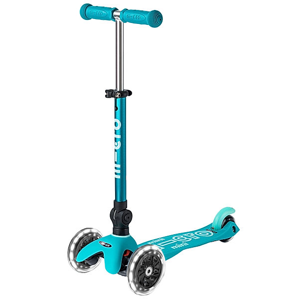 micro Kinder-Scooter MINI MICRO DELUXE FOLDABLE LED in aqua