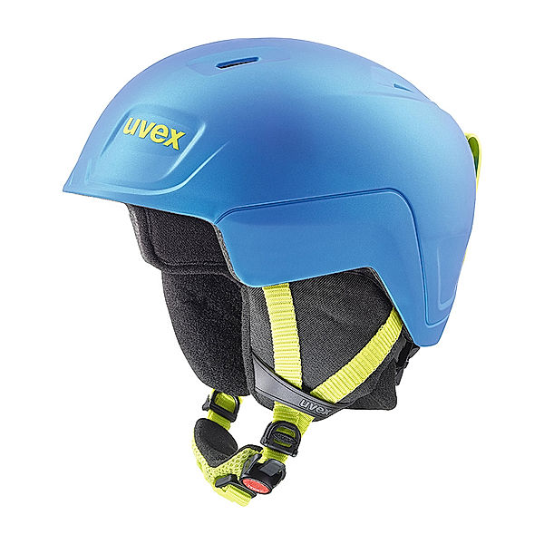 Uvex Kinder-Skihelm UVEX MANIC PRO in metallic blue/lime matt