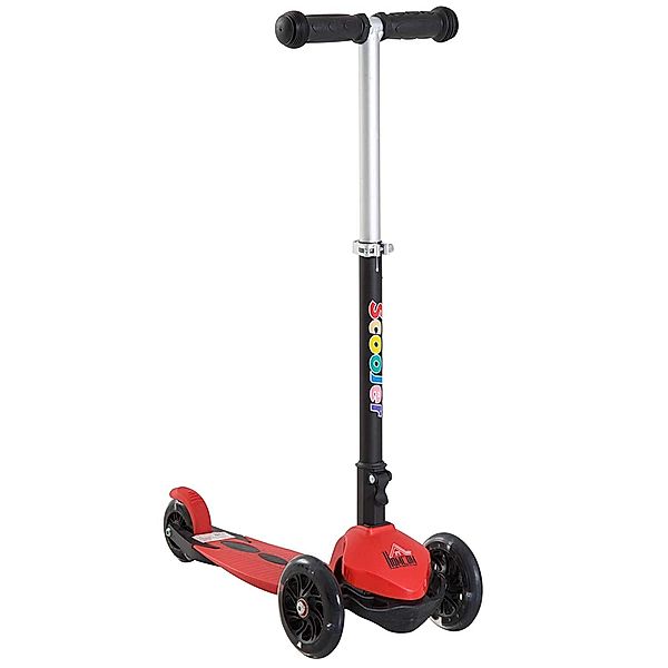 Homcom Kinder Tretroller mit 3 Räder (Farbe: rot)