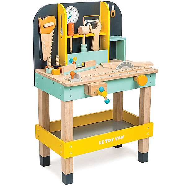Le Toy Van Kinder-Werkzeugbank ALEX'S WORK BENCH 13-teilig aus Holz