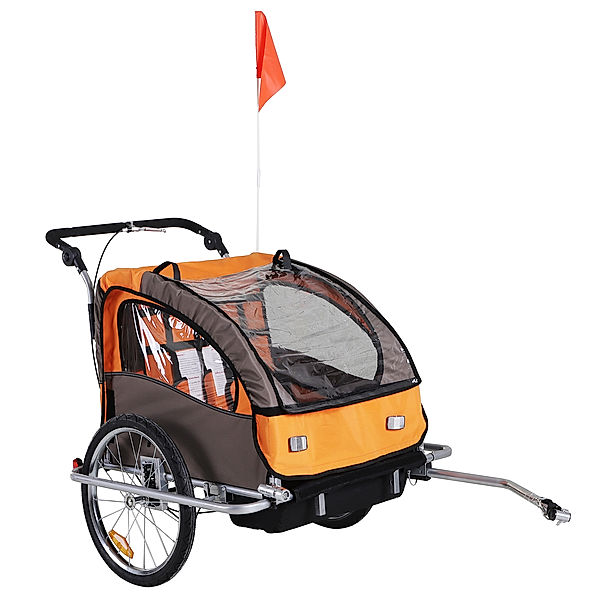 Homcom Kinderanhänger mit Staufach (Farbe: orange)