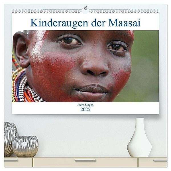 Kinderaugen der Maasai (hochwertiger Premium Wandkalender 2025 DIN A2 quer), Kunstdruck in Hochglanz, Calvendo, joern stegen