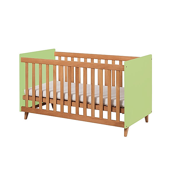 INFANSKIDS Kinderbett INFANSCOLOR 70 x 140 cm (Farbe: grün/Buche)