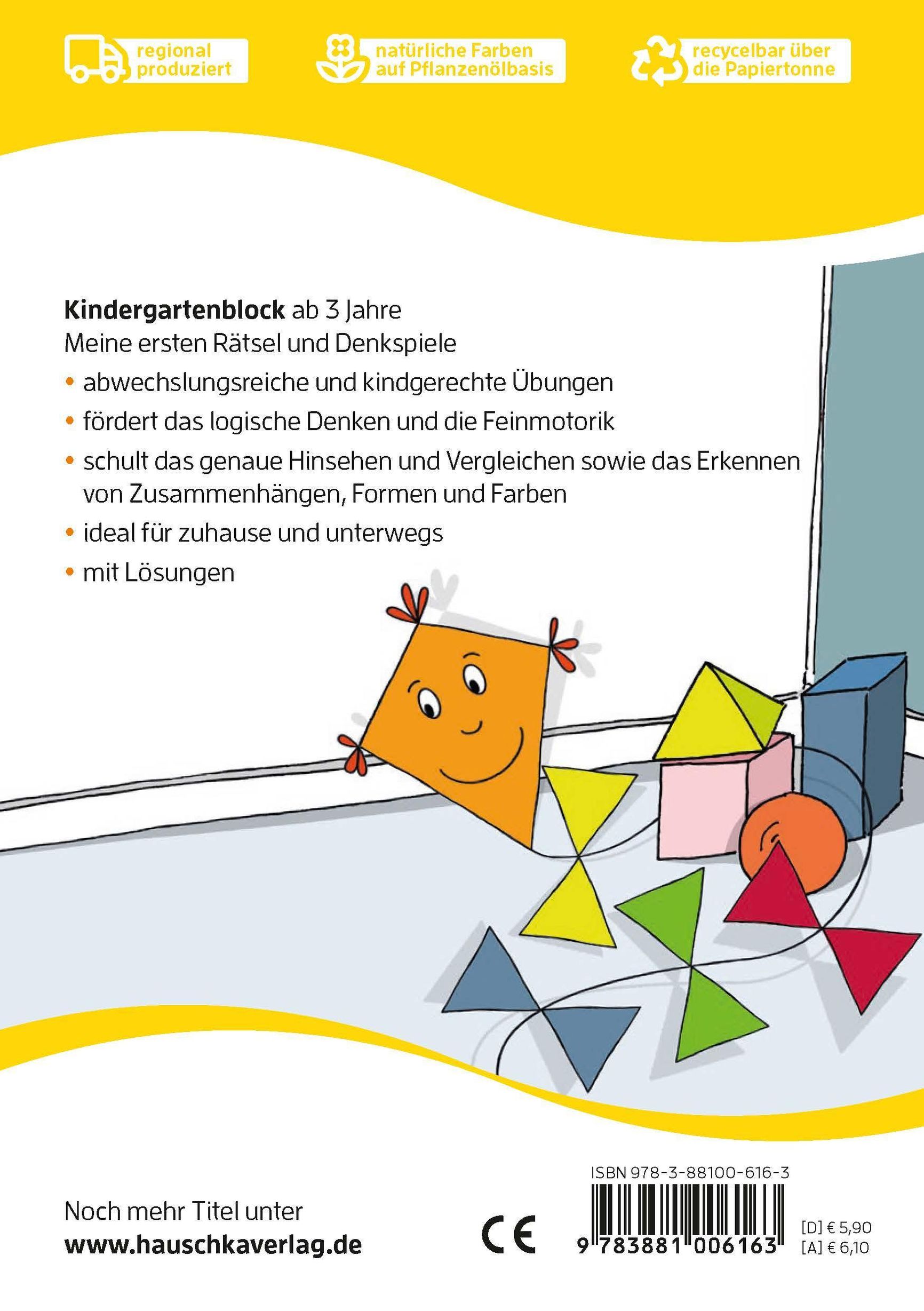 Kindergartenblock ab 3 Jahre - Meine ersten Rätsel und Denkspiele Buch