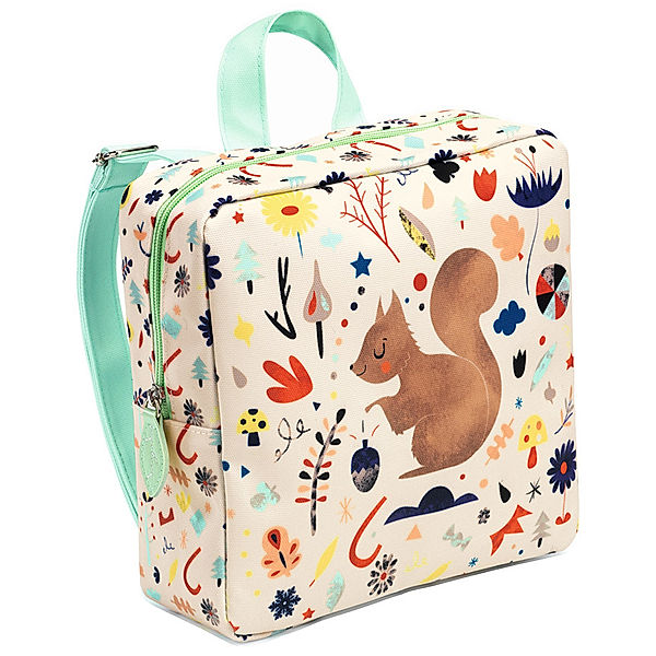 Djeco Kindergartenrucksack EICHHÖRNCHEN (23x23x7) in creme/bunt