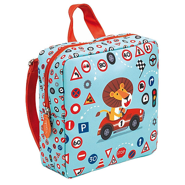 Djeco Kindergartenrucksack LÖWE (23x23x7) in hellblau