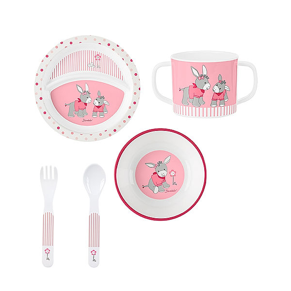 Sterntaler Kindergeschirr-Set EMMI GIRL 4-teilig in weiß/rosa