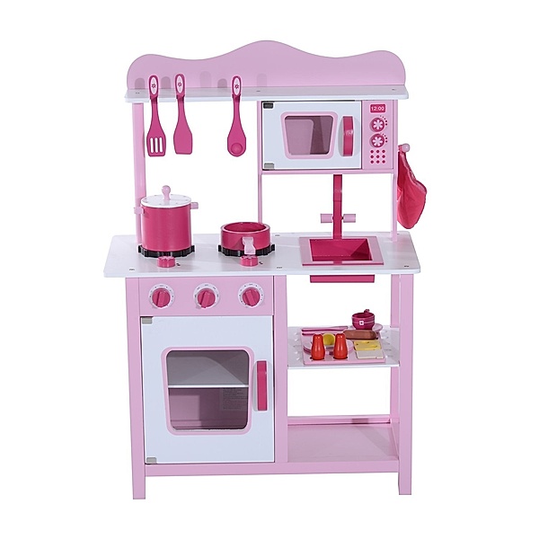 Homcom Kinderküche (Farbe: rosa, Größe: 60 x 30 x 84,5 cm (LxBxH))