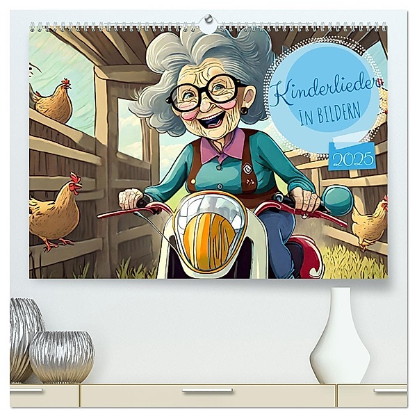 Kinderlieder - In Bildern (hochwertiger Premium Wandkalender 2025 DIN A2 quer), Kunstdruck in Hochglanz, Calvendo, pixs:sell