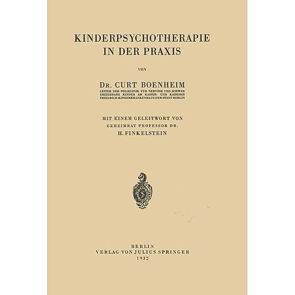 Kinderpsychotherapie in der Praxis, NA Boenheim, NA Finkelstein