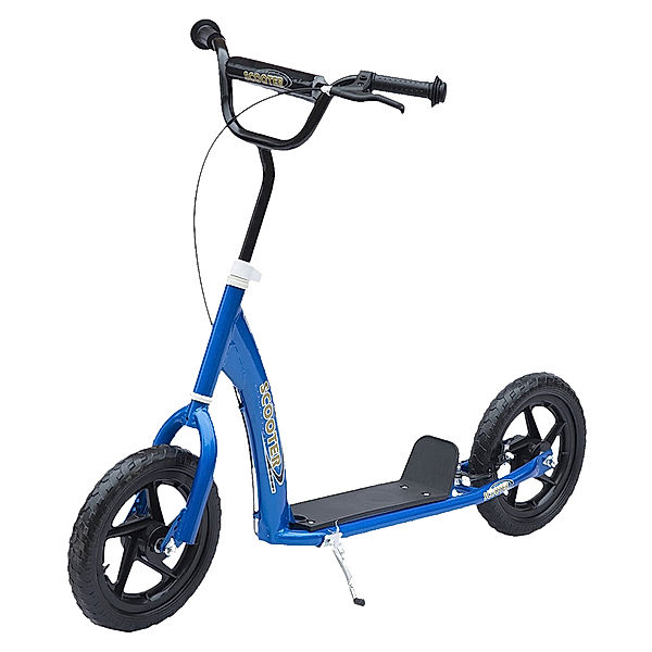Homcom Kinderroller Anti-Rutsch Trittfläche, Metallfahrradständer zum Parken, (Farbe: blau)