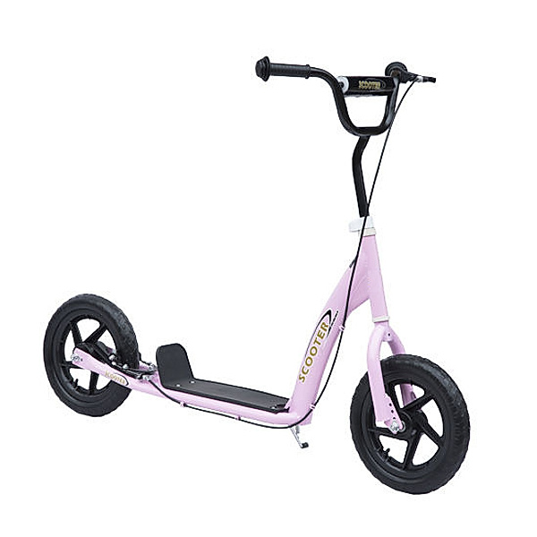 Homcom Kinderroller Anti-Rutsch Trittfläche, Metallfahrradständer zum Parken, (Farbe: pink)