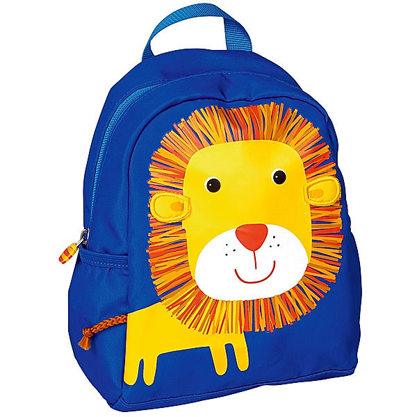 Die Spiegelburg Kinderrucksack FRECHE RASSELBANDE – LÖWE (20x24x10) in blau