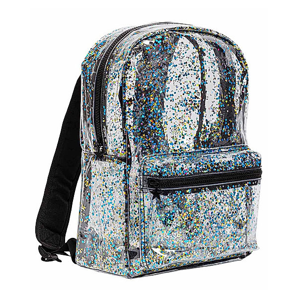 A Little Lovely Company Kinderrucksack GLITTER (24x34,5x11) in transparent/schwarz