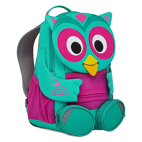 Affenzahn Kinderrucksack GROßER FREUND - EULE (20x31x12) in türkis/pink