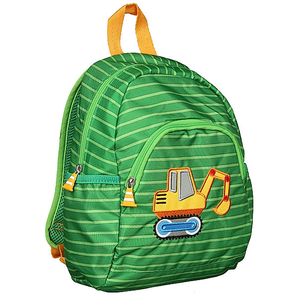 Die Spiegelburg Kinderrucksack KLEINER FREUND – BAGGER (20x26x10) in grün