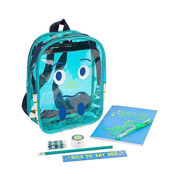 SUNNYLIFE Kinderrucksack MINI DINO (17x25x4) mit Zubehör in blau