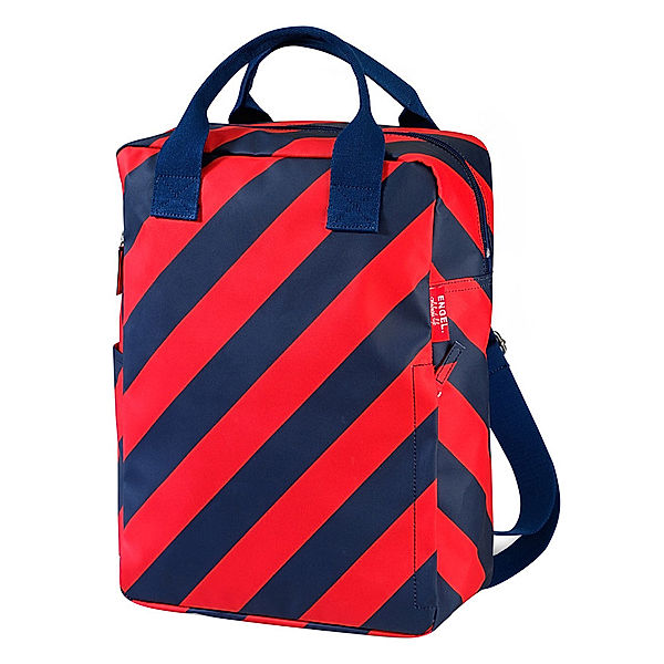 ENGEL. Kinderrucksack STRIPE NAVY - LARGE (26x35x11) in navy/rot