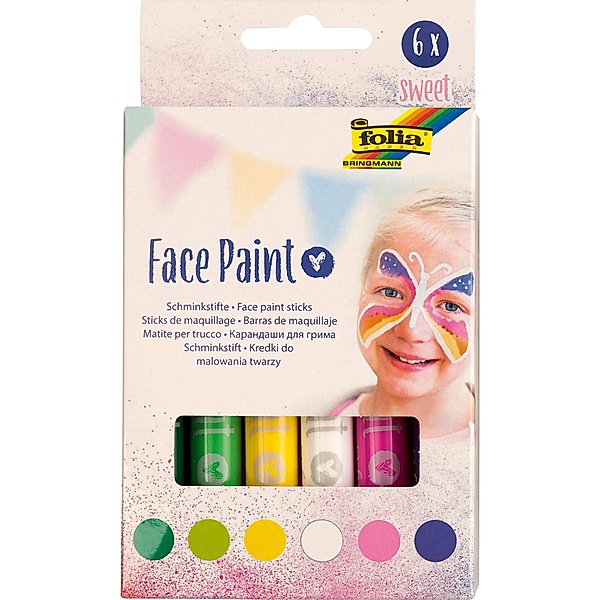 folia Kinderschminke FACE PAINT - SWEET 6 Stifte