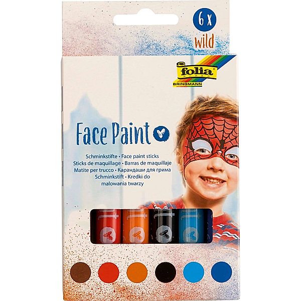 folia Kinderschminke FACE PAINT - WILD 6 Stifte