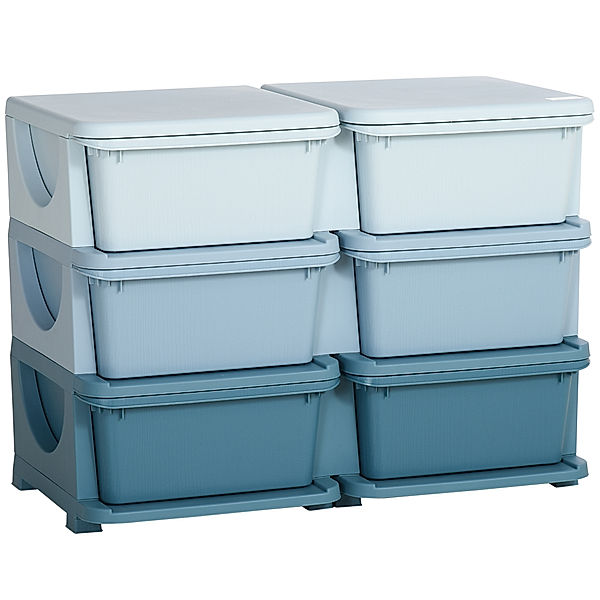 Homcom Kinderschubladenschrank mit abgerundete Kanten (Farbe: blau)