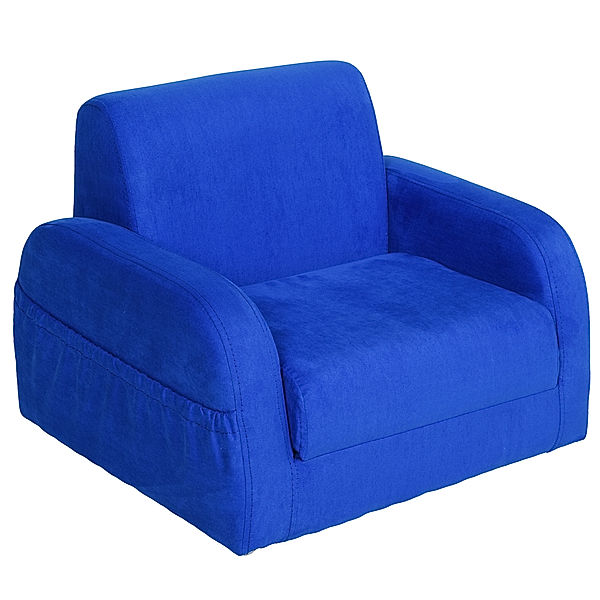 Homcom Kindersessel mit ausklappbarem Kissen (Farbe: blau)